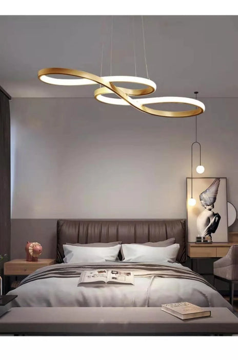 Modern LED Pendant Light – Iron Finish with Remote Dimming - Samanta Factory