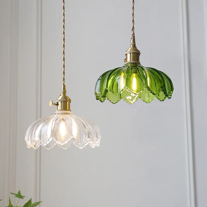 Japanese Glass Pendant Light – Polished Copper Ceiling Lamp for Modern Homes - Samanta Factory