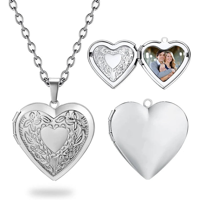 Custom Photo Locket Necklace – Personalized Heart Pendant for Men/ Women SF