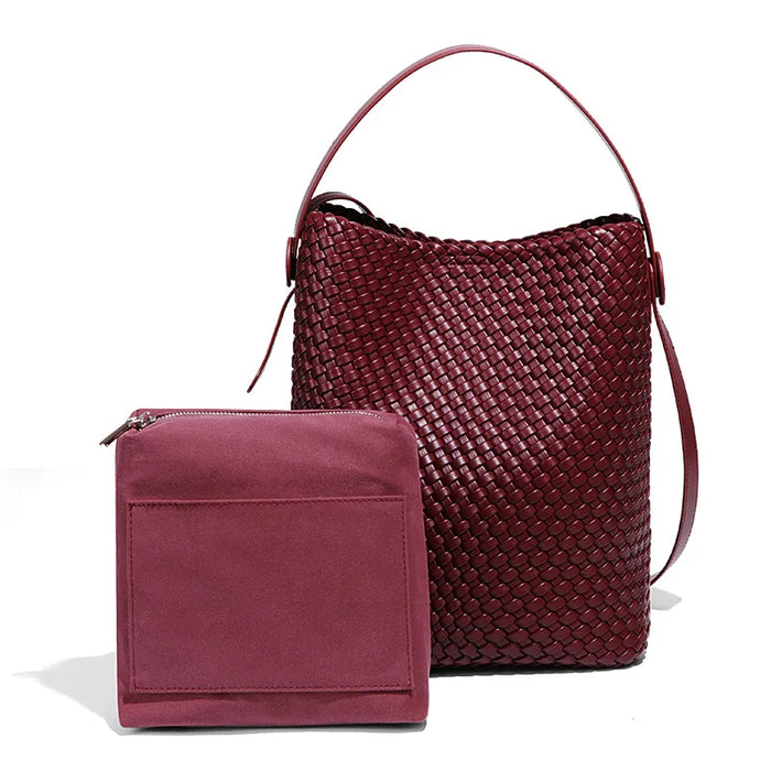 Woven Bucket Tote Bag for Women – Large Crossbody Hobo Shoulder Bag for Summer - Samanta Factory