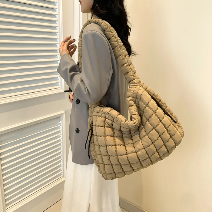 Women’s Puffer Shoulder Bag – Fashion Bubble Tote with Large Capacity