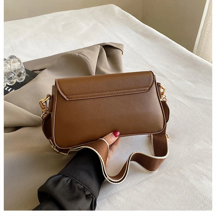 Women’s PU Saddle Bag – Stylish Hasp Closure & Interior Zipper Pocket - Samanta Factory
