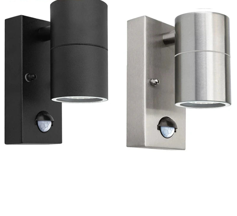 PIR Motion Sensor LED Wall Light – Stainless Steel, Waterproof IP44 Outdoor Lamp - Samanta Factory