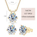 Classic Moissanite Pendant & Stud Earrings Set with Certificate SF