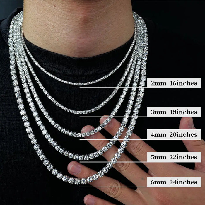 Moissanite Tennis Necklace – GRA Certified S925 Silver Sparkle