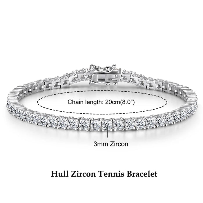 Luxury D Color Round Cut Bracelet for Men & Women - Samanta Factory