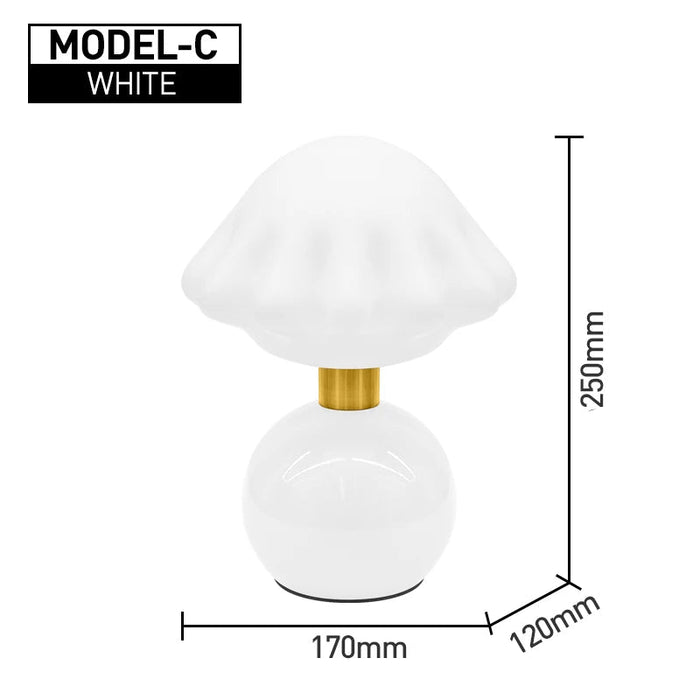 Modern LED Table Lamp – Dimmable Frosted Glass Shade - Samanta Factory