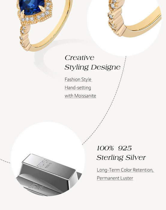 Moissanite Ring – D Color VVS1 Sterling Silver SF