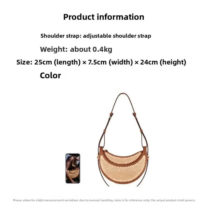Women's Woven Straw Tote Bag – Large Capacity Beach Handbag & Casual Shoulder Bag SF