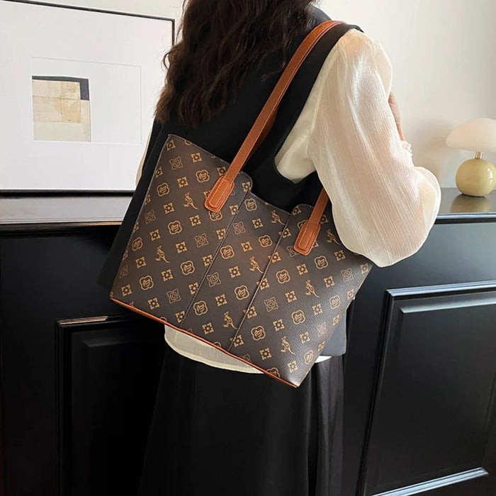 Luxurious Women’s Leather Shoulder Bag – Stylish Microfiber Synthetic Leather Casual Tote - Samanta Factory