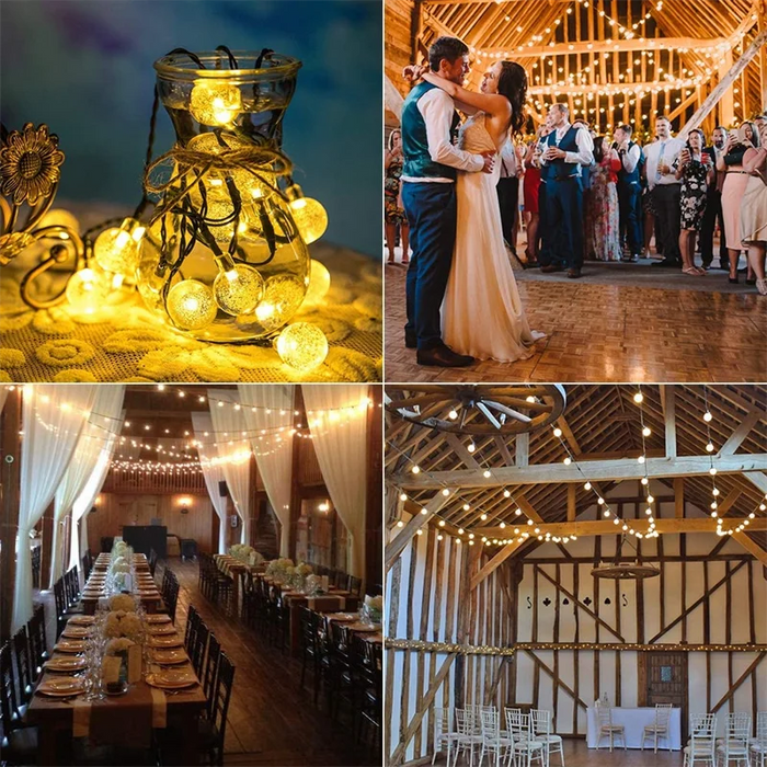Solar Crystal Globe String Lights – 60 LED Waterproof Fairy Lights with 8 Lighting Modes - Samanta Factory