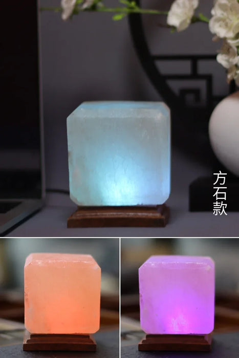 Himalayan Salt Lamp – Color-Changing LED with USB & Natural Air Purification