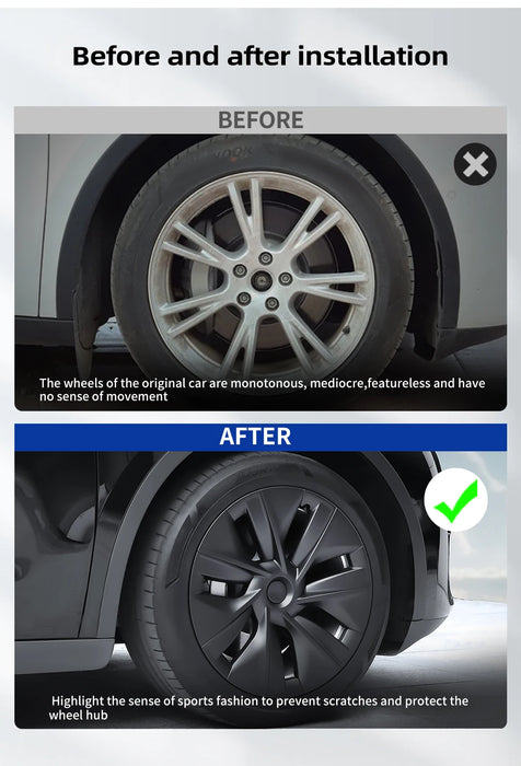 HL 19 Inch Hub Cap for Tesla Model Y 2020-2023 Wheel Hubcap Performance Replacement Wheel Cap Full Rim Cover Accessories - Samanta Factory