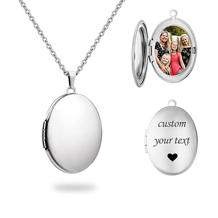 Custom Photo Locket Necklace – Personalized Heart Pendant for Men/ Women SF