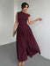 Maxi Dress – Pleated Patchwork Elegance - Samanta Factory