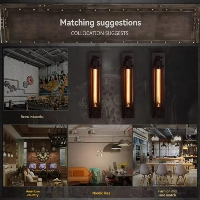 Traditional Wall Lamp – Iron LED Fixture for Vintage-Inspired Interiors