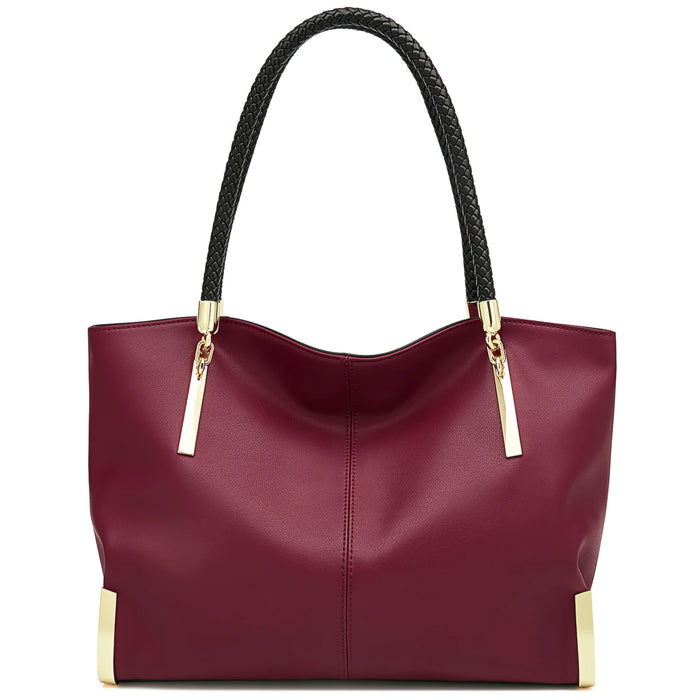 Leather Tote Bag – Soft Casual Shoulder Handbag for Women - Samanta Factory