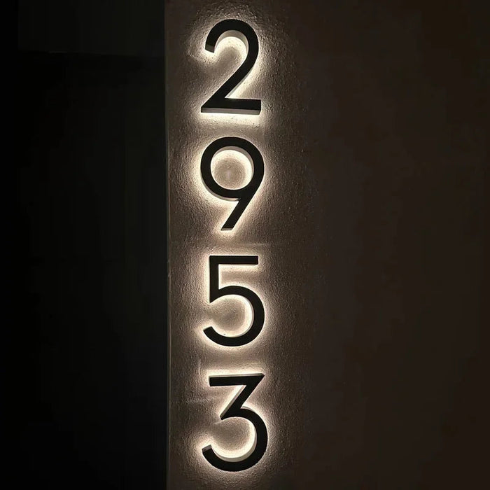LED House Number Light – Outdoor Waterproof Illuminated Stainless Steel Address Plaque SF
