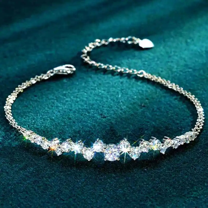 Moissanite Bracelet – Adjustable 925 Sterling Silver Design