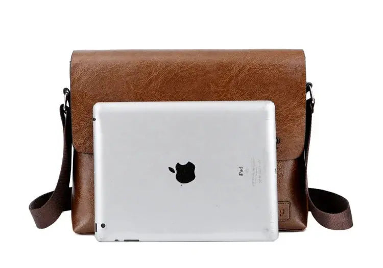 Men’s Business Satchel Bag – Slim PU Leather Shoulder Bag SF