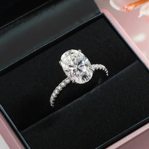 D Color VVS1 Oval Cut Moissanite Wedding Ring

