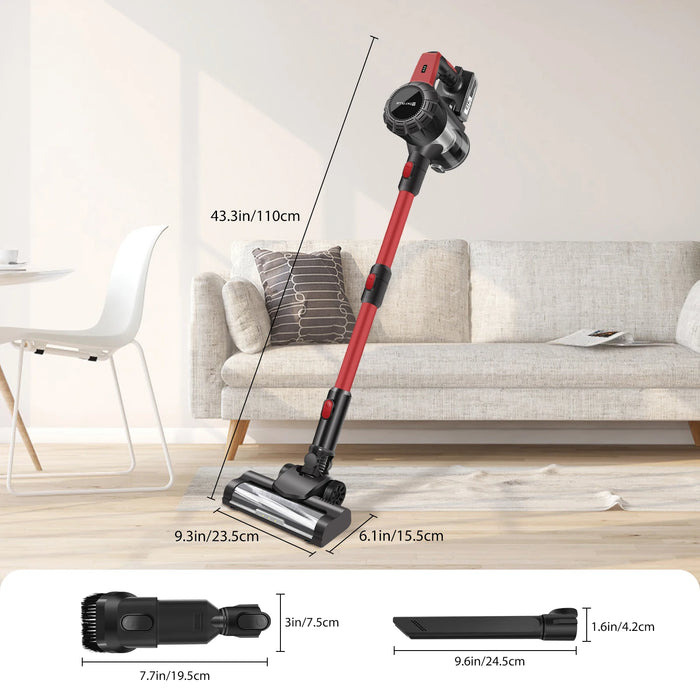 Cordless Vacuum Cleaner – 6-in-1 Stick Vacuum with 15kPa Suction & LED Searchlight