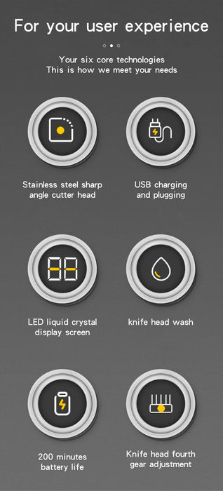 Electric Hair Clipper – Rechargeable Stainless Steel Blade with USB Charging & Adjustable Length