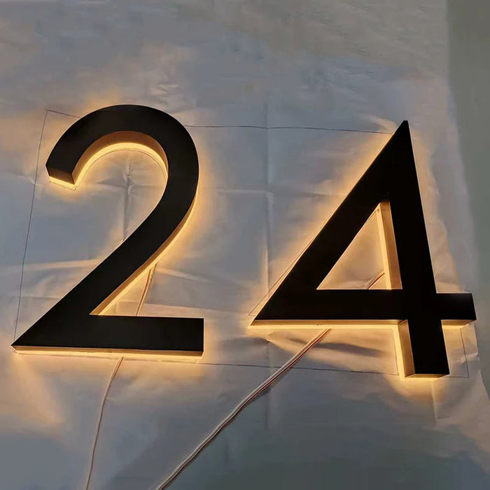 LED House Number Light – Outdoor Waterproof Illuminated Stainless Steel Address Plaque SF