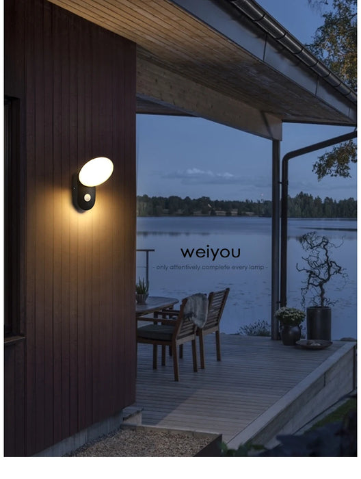 Outdoor LED Wall Lamp with PIR Motion Sensor – Waterproof IP65 12W Aluminum Light for Porch & Garden - Samanta Factory