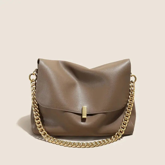 Leather Shoulder Bag - Soft Cowhide Crossbody Style SF