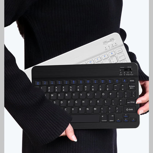 Magnetic wireless Bluetooth keyboard for iPad 10.9 11 10.2 inch and universal 10 to 11.5 inch tablets slim rechargeable portable design attached to tablet on desk