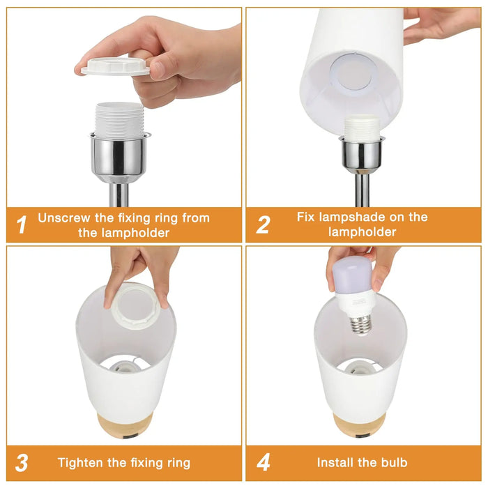 Bedside Table Lamp – Dimmable Lighting with USB-A & USB-C Charging Ports