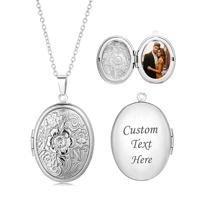 Custom Photo Locket Necklace – Personalized Heart Pendant for Men/ Women SF