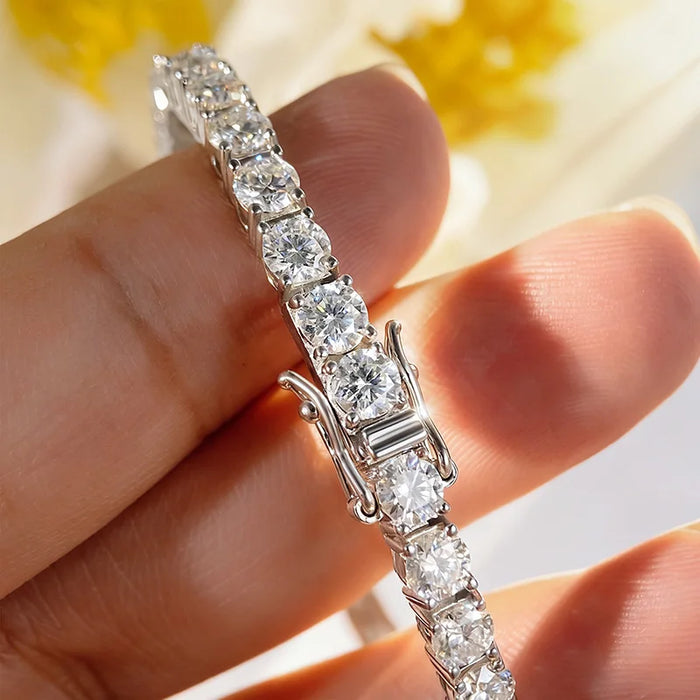 Moissanite Tennis Bracelet – 18K Gold Plated S925 Sterling Silver