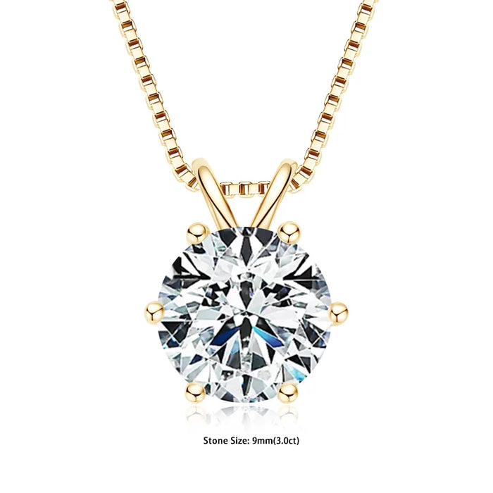 Moissanite Pendant Necklace – D-Color Round Solitaire