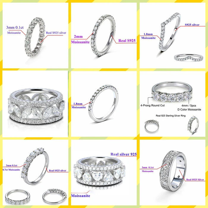 Moissanite Eternity Ring – 2mm D VVS Sterling Silver