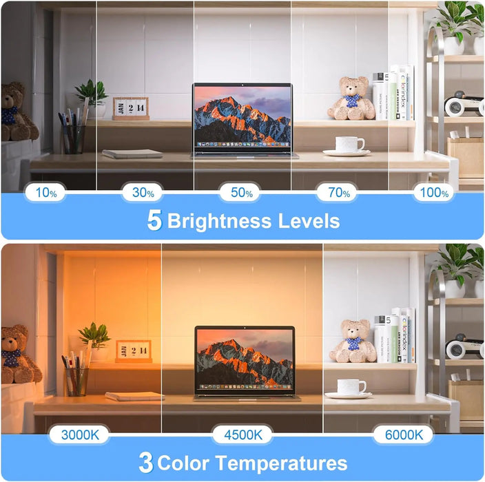 Rechargeable LED Night Light Bar – 3 Color Modes, Touch & Remote Control, Magnetic USB Desk Lamp - Samanta Factory
