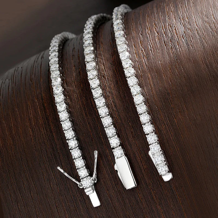 925 Sterling Silver Waterproof Moissanite Bracelet with GRA Certification