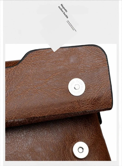 Men’s Business Satchel Bag – Slim PU Leather Shoulder Bag SF