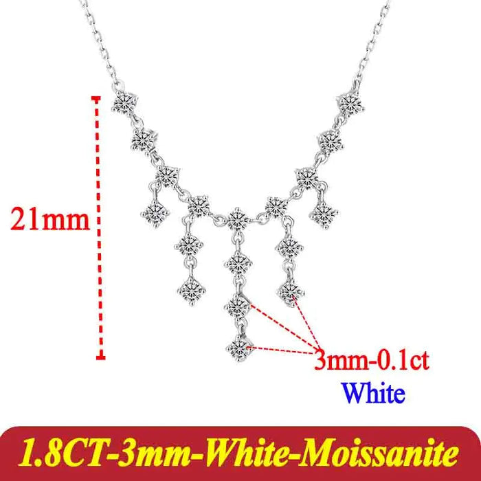 Moissanite Pendant Necklace – Certified 925 Sterling Silver Elegance SF