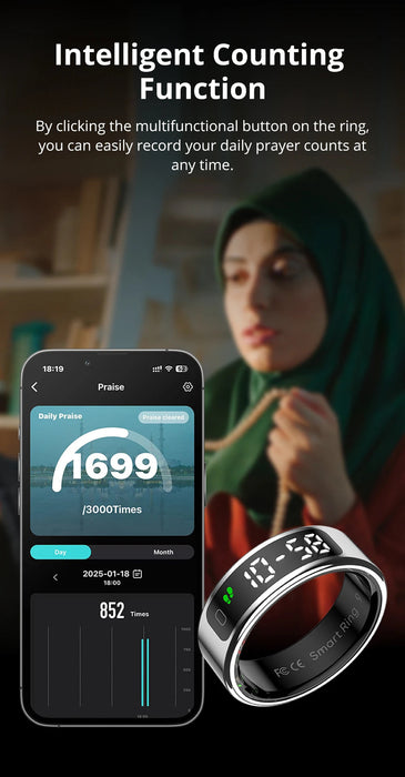 Smart Health Ring – Touchscreen Activity & Wellness Tracker SF