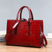 Luxury Crocodile Pattern Handbag – Large Capacity Vintage Women’s Leather Tote Shoulder Bag SF