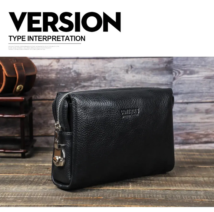 Men’s Leather Clutch Bag – Large Capacity Casual Hand Carry Bag SF