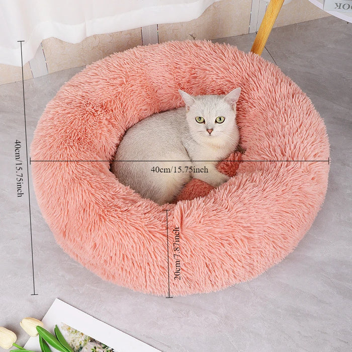 Plush Cat & Dog Nest Bed – Warm, Washable & Fluffy for Winter Comfort