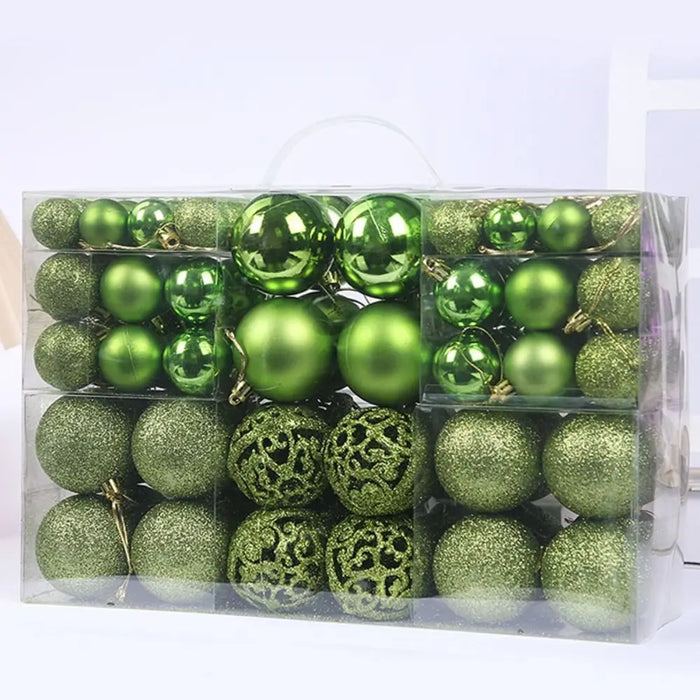 Christmas Ball Ornament Set – 100PCS Plastic Baubles in 18 Colours