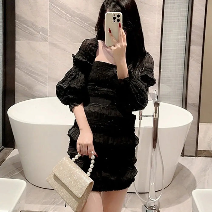 Women's Evening Clutch Bag – Soft Polyester Banquet Handbag with Metal Detailing