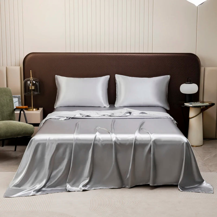 KISS NEST Satin Bed Sheet Set – Smooth 200TC Polyester, Twin to King Sizes - Samanta Factory