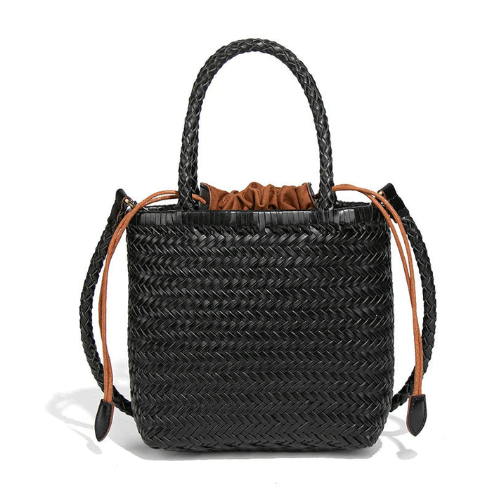 Hand-Woven Tote Bag – French Style Basket Shoulder Bag SF