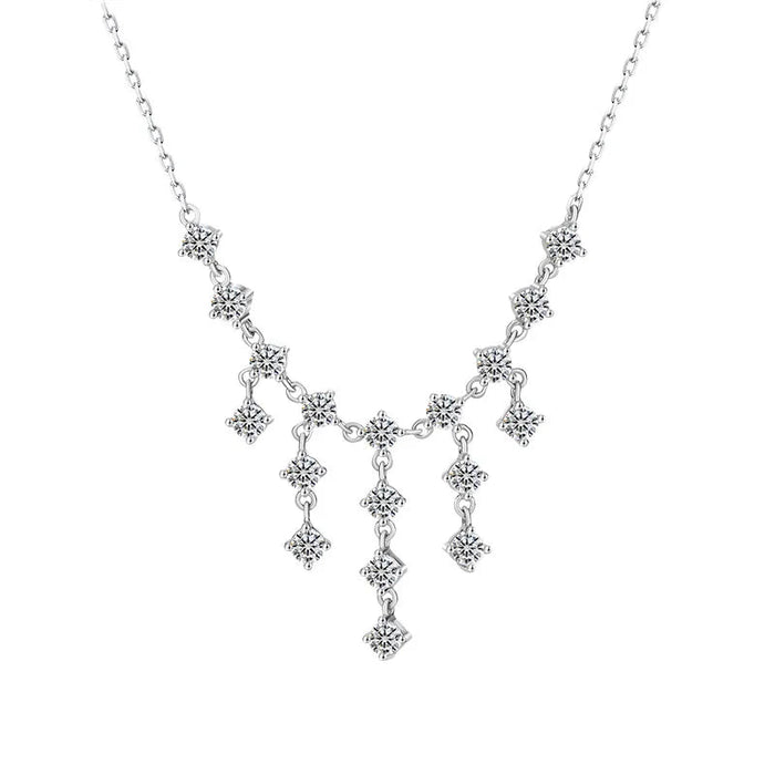 Moissanite Pendant Necklace – Certified 925 Sterling Silver Elegance SF