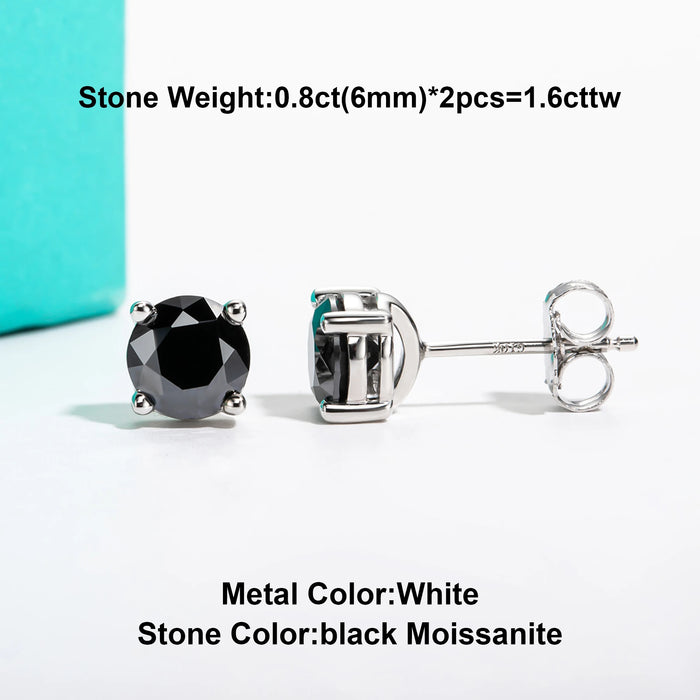 10K Gold Post Moissanite Stud Earrings with GRA Certificate